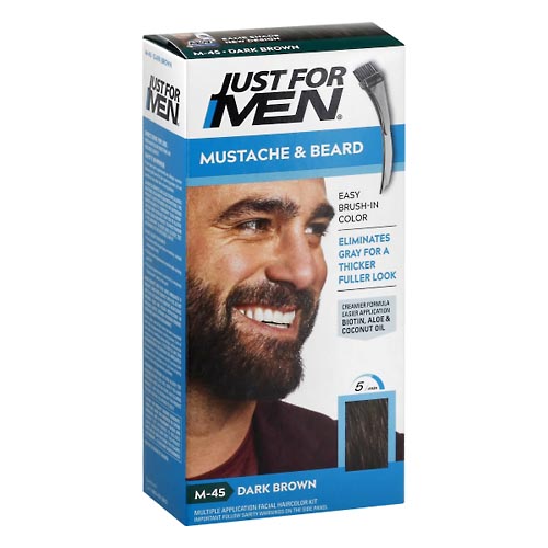 Image for Just For Men Easy Brush-In Color, Mustache & Beard, Dark Brown M-45,1ea from Mikes Pharmacy