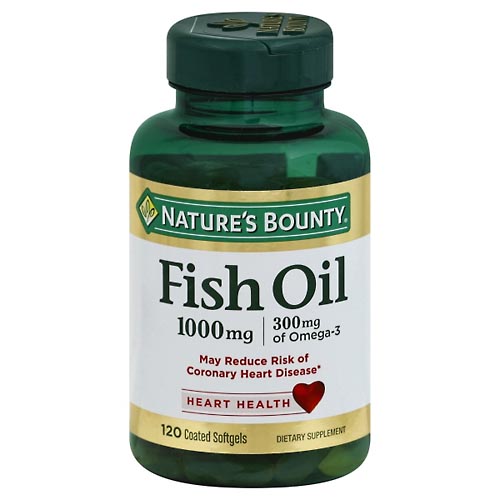 Image for Natures Bounty Fish Oil, 1000 mg, Coated Softgels,120ea from Mikes Pharmacy