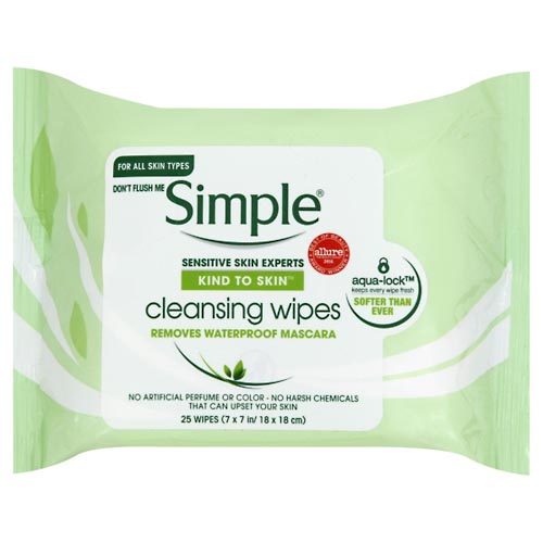 Image for Simple Wipes, Cleansing,25ea from Mikes Pharmacy