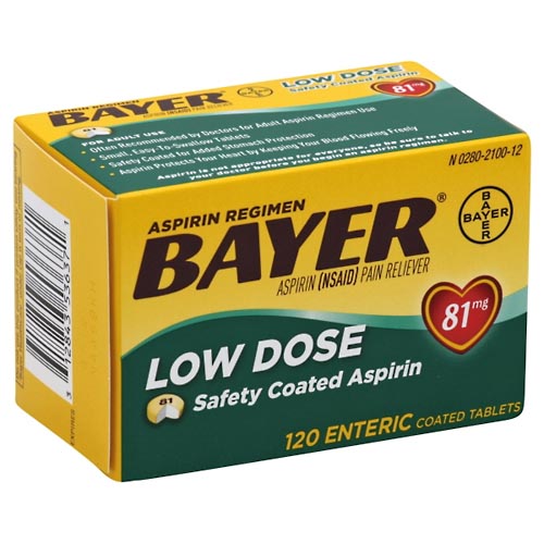 Image for Bayer Aspirin, Low Dose, 81 mg, Enteric Coated Tablets,120ea from Mikes Pharmacy